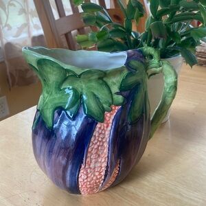 Beautiful, vintage Eggplant Ceramic Serving Pitcher
